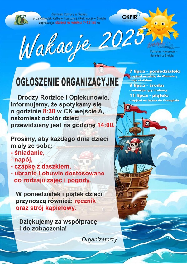 Ogłoszenie - Wakacje 2025